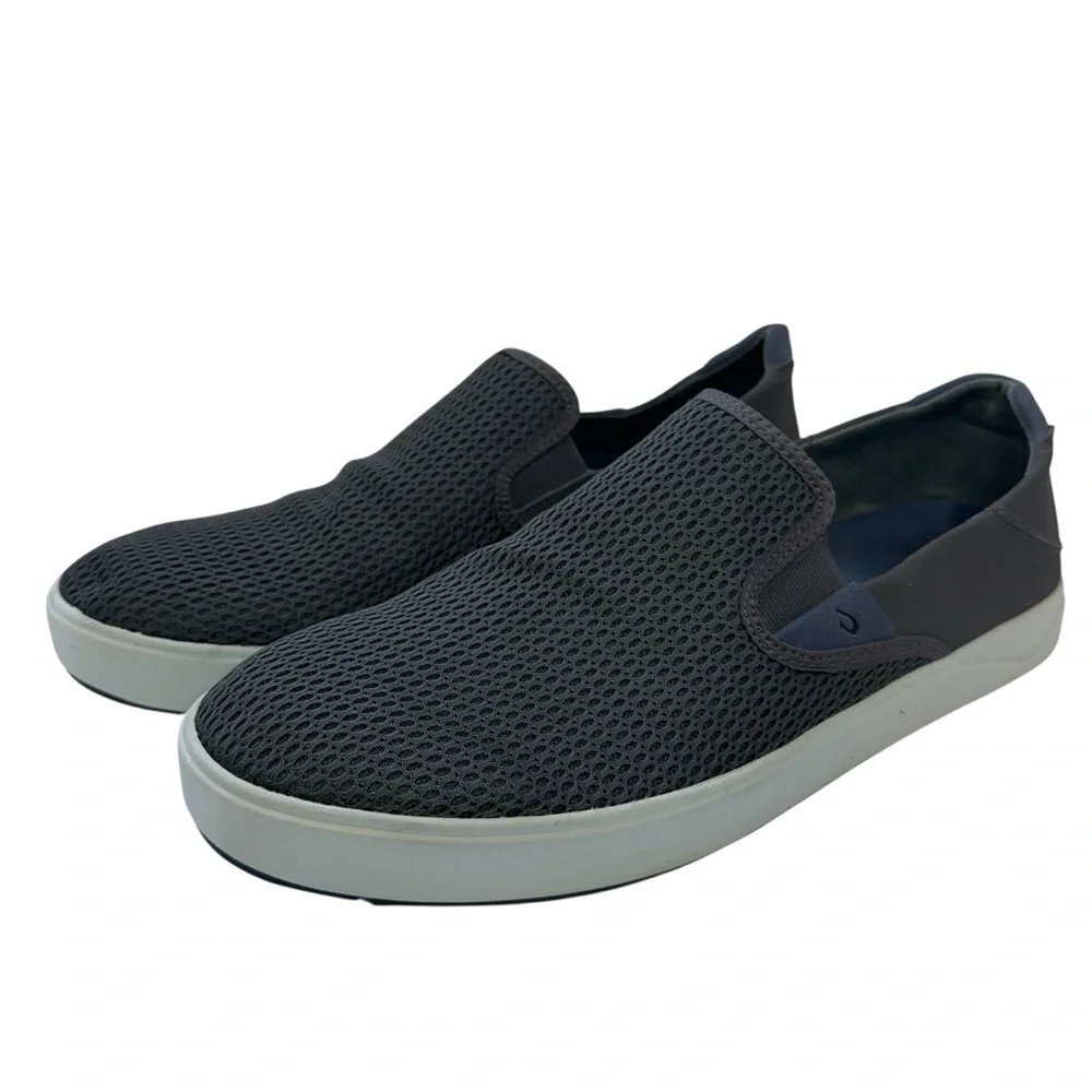 OluKai Lae'ahi Slip On Shoes Mens Size 14 Breathable Mesh PU Footbed Gray - Picture 1 of 7